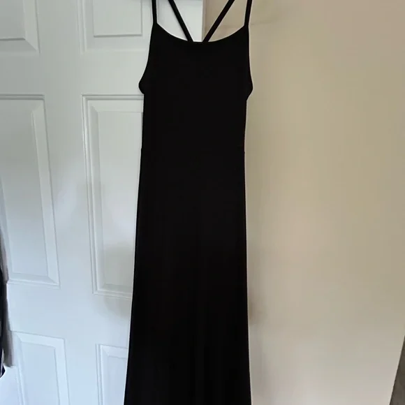 Pact Black Spaghetti Strap Midi Dress. With pockets! - Picture 1 of 3